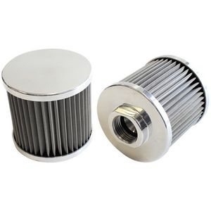 Breathers Adapters: Aeroflow Stainless Steel Billet Breather with Female Thread
