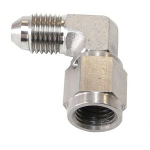 Brake Hose Fittings: 90 Deg Male to Female Stainless Steel Elbow Aeroflow