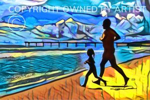 Posters Prints New Brighton: Dash For A Dip