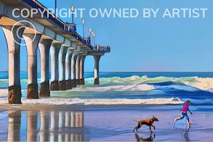 Posters Prints New Brighton: Wild Waves and Wet Sand