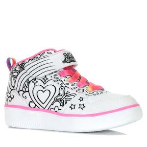 Kids Boots: Skechers Sport Court 92 - Color Me Kicks 302213L White