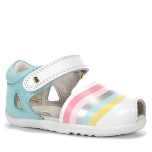 Bobux Step Up Twist 733101 Mist + Silver Rainbow Print
