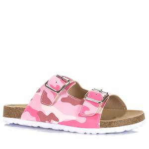 Youths Sandals: Grosby Lenni Pink Camo