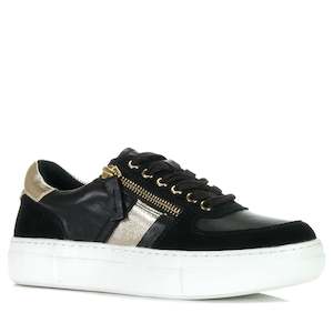 Womens Sale Sneakers: Alfie & Evie Miller Black/Rose Gold