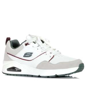 Mens Sale Sneakers: Skechers Uno - Retro One 183020 White/Green