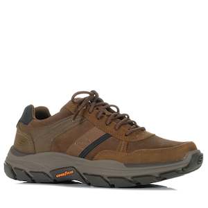 Mens Sale Sneakers: Skechers Relaxed Fit: Respected 205128 Dark Brown