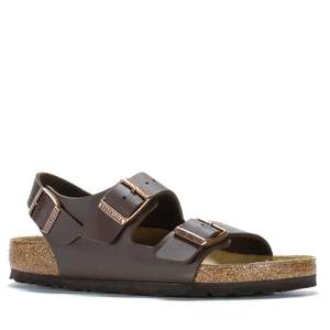 Unisex Sandals: Birkenstock Milano Birko-Flor (Regular) Dark Brown