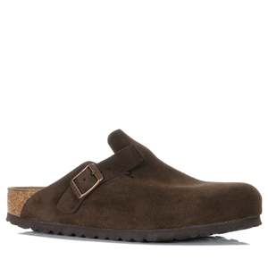 Birkenstock Boston Soft Footbed Suede Leather (Regular) Mocha