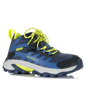 Kids Boots: Merrell Moab Speed 2 Mid Waterproof Navy/Hi Viz