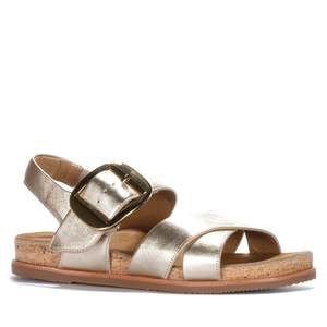 Womens Wide Fit Sandals: Hush Puppies Jester Soft Gold