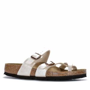 Womens Sandals: Birkenstock Mayari Birko-Flor (Regular) Pearl White