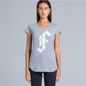 Framingham 'F' Tee Shirt White on Grey - Female