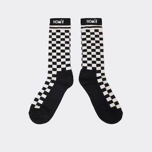 Checkerboard socks by NOM*d made in Auckland, New Zealand, three sizes
