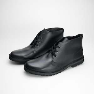 Feet: Black desert boots by McKinlays made in Dunedin, Aotearoa