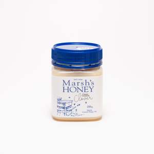All: Creamed clover honey by Marsh's Honey of Central Otago, Aotearoa, two sizes