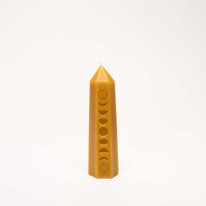 All: Moon phase pure beeswax candle made in Raglan, Aotearoa