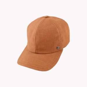 Natural linen cap by Hills Hats made in Wellington, New Zealand
