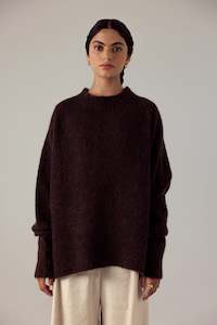 Knits Sweaters: Campfire Raglan Knit - Cocoa