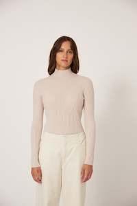 Tops Vests: Heart Turtle Neck - Ivory