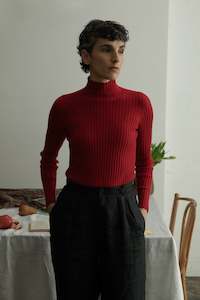 Heart Turtle Neck - Cherry