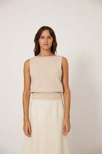 Sibling Plainstarmerino: Star Vest - Creme