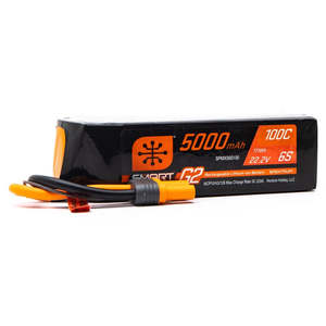 Batteries: Spektrum 5000mah 6S 22.2V Smart G2 LiPo 100C IC5