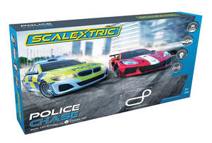 Slot Cars: Scalextric UK Police Chase Slot Car Set