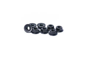 M4 Aluminum Serrated Nuts Black (w/container) (8)