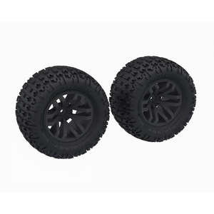 1 10 Off Road Tyres Rims: Arrma DBOOTS 'FORTRESS MT' Tire Set Glued (Black) (2pcs) 223S Granite