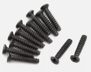 Screws Nuts Washers: Blackzon 2.3x12mm Coarse Thread Countersunk Head Screw