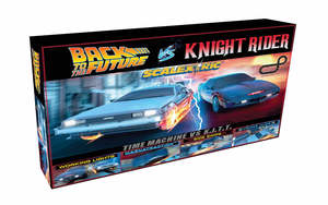 Slot Cars: Scalextric 1980s TV - Back to the Future vs Knight Rider Race Set