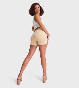 WRUP SNUG Jeans - 3 Button High Waisted - Shorts - Beige