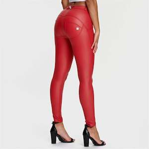 WRUP Faux Leather - Mid Rise - Full Length - Red