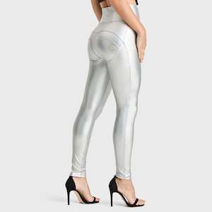 WRUP Faux Leather - Super High Waisted - Full Length - Silver