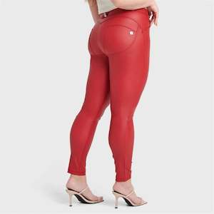 WRUP Curvy Faux Leather - High Waisted - Full Length - Red