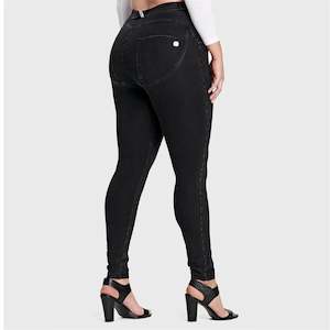 WRUP Curvy Denim - High Waisted - Full Length - Black + Black Stitching