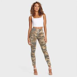 WRUP Fashion 3 Button - High Waisted - 7/8 Length - Sand Camo