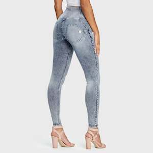 WRUP Denim - 3 Button High Waisted - Full Length - Stonewash