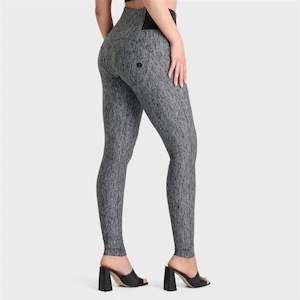 Warehouse Sale Womens Pants: WRUP Jacquard - High Waisted - Full Length - Grey