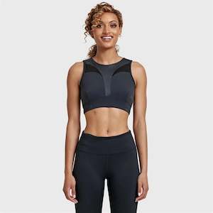 Activewear: Sports Crop with Mesh Back - Black
