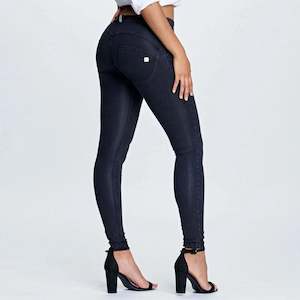 WRUP Denim - Mid Rise - Full Length - Black + Black Stitching