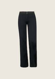 WRUP Fashion with Leather Detail - High Waisted - Wide Leg - Black