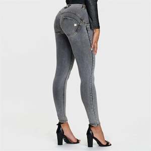 WRUP Denim - Mid Rise - Full Length - Grey + Yellow Stitching