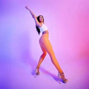 Our Fave Picks: WRUP Faux Leather - High Waisted - Full Length - Sunset Orange