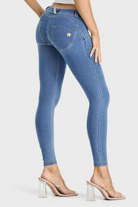 WRUP Denim - Low Rise - Full Length - Light Blue + Yellow Stitching