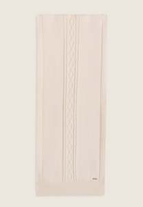 Braid Scarf with Metal Logo - Cream
