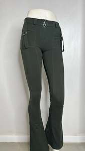 WRUP Cargo with Silver Buckle Detail Mid Rise Flare