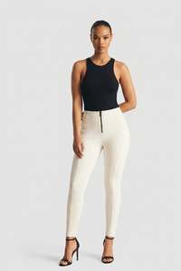 Full Price Items 1: WRUP Fashion Criss Cross Detail - High Waisted - Full Length - Milk White