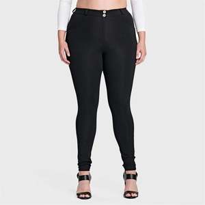 Full Length Freddy Fashion And Denim Pants: WRUP Curvy Fashion - High Waisted - Full Length - Black