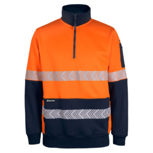 Hi Vis 330g 1/2 Zip Segmented Tape Fleece